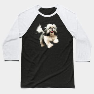 Happy Shih Tzu Dog Baseball T-Shirt